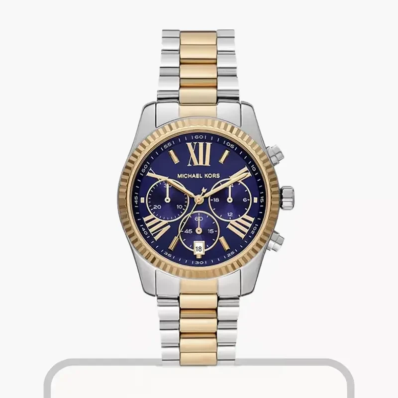 Michael Kors Lexington Chronograph Blue Fashion Ladies Watch- MK7218